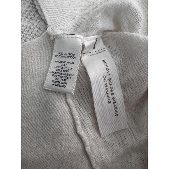 Ann Taylor LOFT White Drawstring VNeck Ribbed Hem Long Sleeve Pullover Top Small - Picture 8 of 8